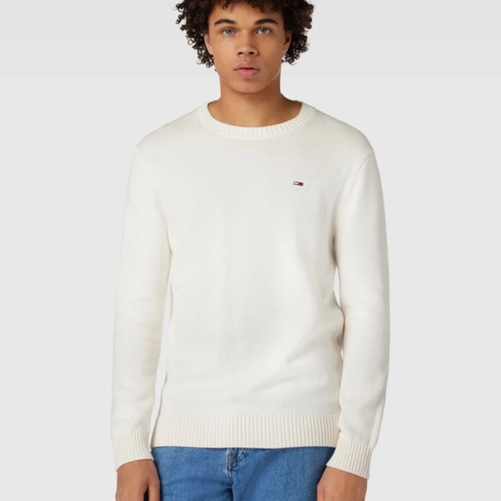 Tommy Hilfiger Men's Cream Crewneck Sweater